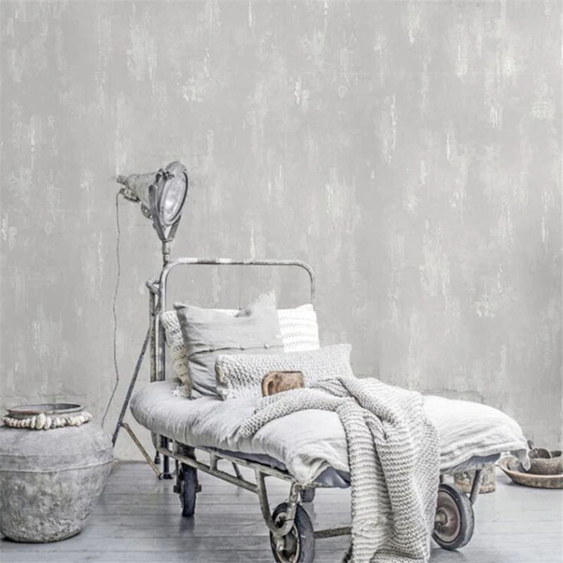 beibehang new Retro nostalgia living room background gray wallpaper pure American plain mottled cement industrial wind wallpaper