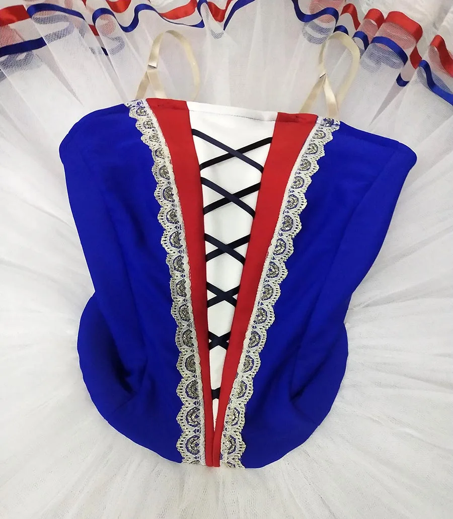 Ballet Tutu Flame of Paris Adult Professional Ballet Tutu Royal Blue White Fairy Pancake Peformance Tutu Ballerina Stage Costume