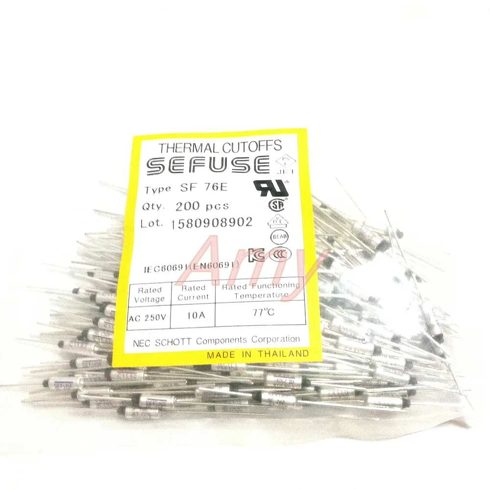 

200pcs/lot Temperature fuse 77 degrees 10A 250V SF76E 77 SEFUSE