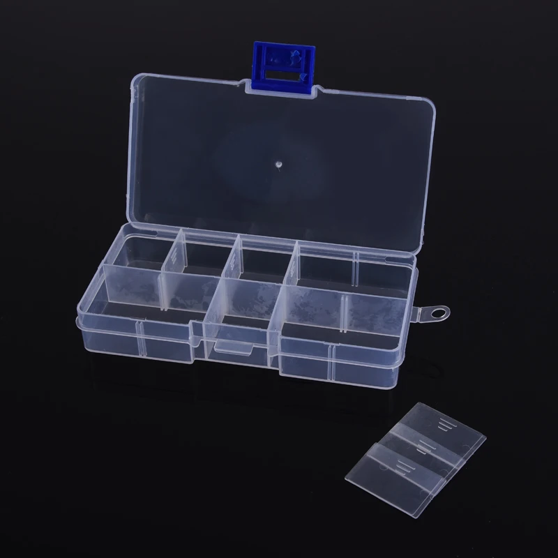 Adjustable Grid 10 Slots Tool Box Electronic Parts Storage Screw Case Transparent Plastic Case Multi Function Tool