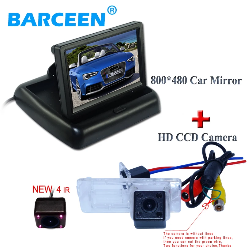 

Use for Renault Fluence/Dacia Duster/Megane 3/ for Nissan Terrano car parking camera 170 angle 4 ir +4.3" foldable car monitor