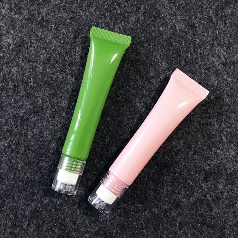 20G Pink Green Empty Cosmetic Plastic Soft Tube with 3 Beads Rollers Eye Cream Essential Oil Gel Packaging Containers 20pcs/lot