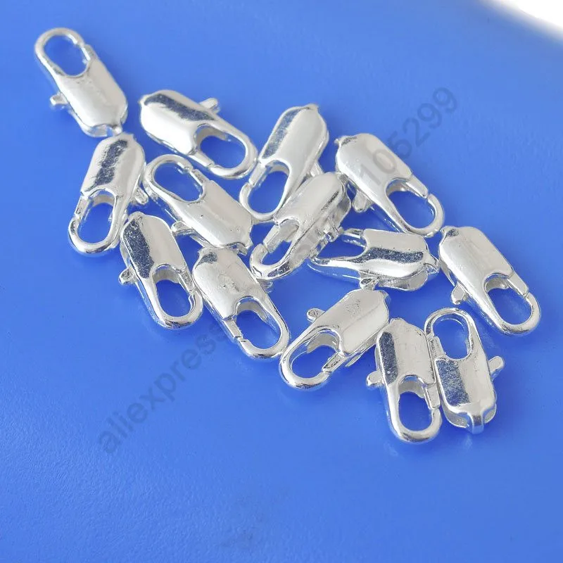 

DIY Jewelry Findings 100PCS 925 Sterling Silver Lobster Clasps For Necklace Bracelet Connector Components