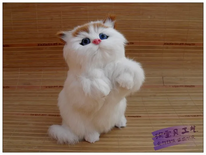 

new simulation yellow head cat toy polyethylene & furs lucky cat doll gift about 15x15x20cm 2027