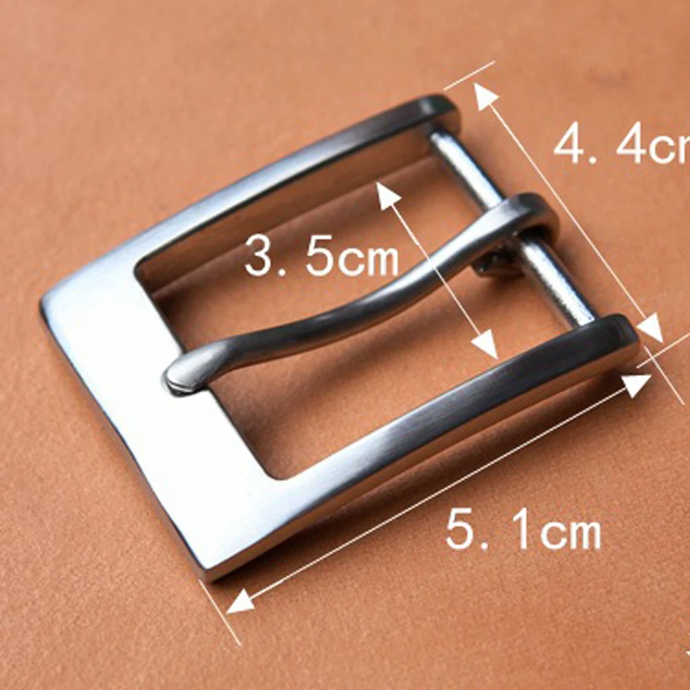Hebilla de pin de cinturón de acero inoxidable para hombre, accesorio de cuero artesanal de 3,5 cm de ancho interior, diseño simple, sólido, 3 unids/lote