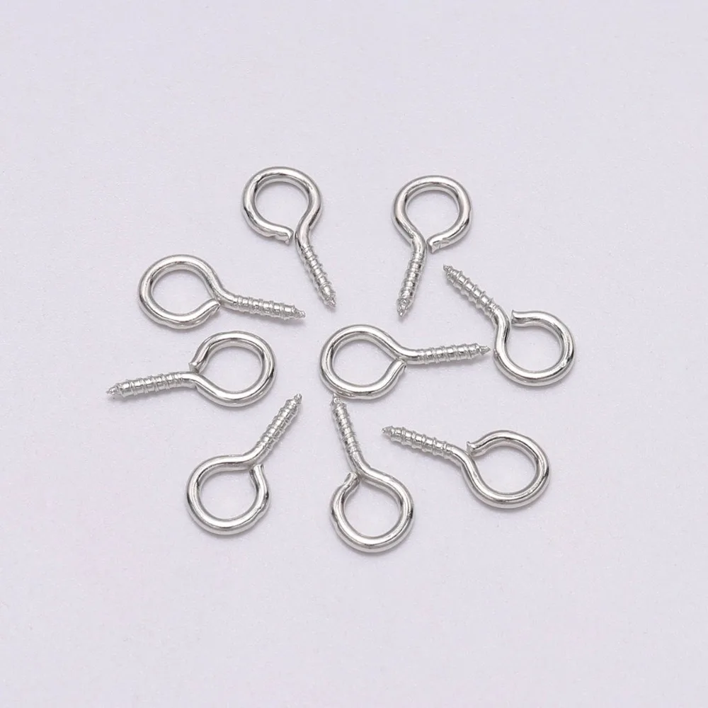 100–200 Stück kleine kleine Mini-Augennadeln, Nietstifte, Haken, Ösen, Schraubgewinde, goldene Verschlüsse, Haken, Schmuckzubehör für die Herstellung von DIY – Detail 9