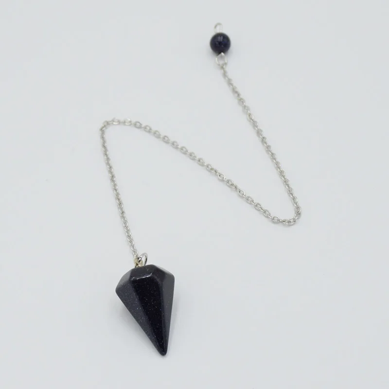 Men Women Reiki Pendulum Natural Stone Amulet Healing Crystal Pendant Small Size Amethysts Lapis Meditation Hexagonal Pendulums