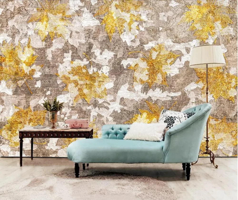 

Custom mural wallpaper 3D gold leaf modern Nordic background wall