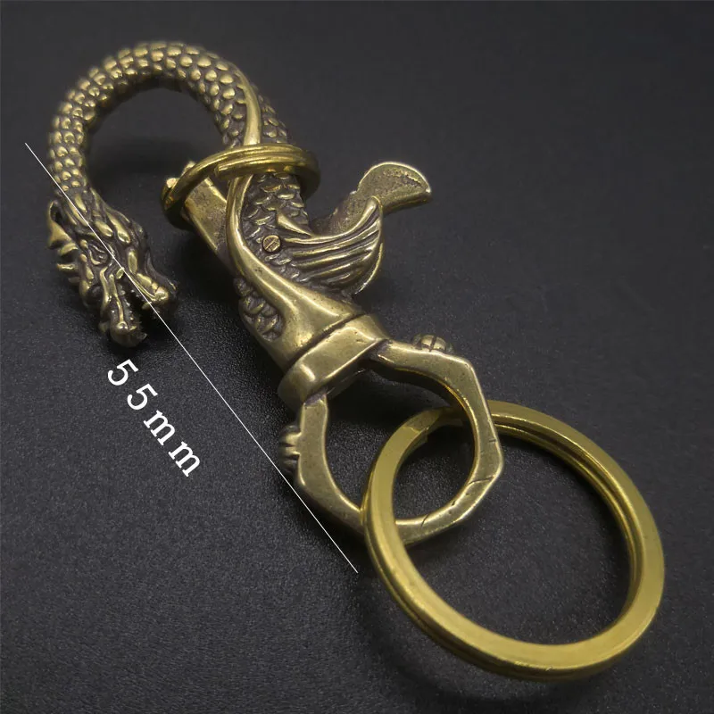 2019 Brass Dragon Decorative pattern CARABINER Lobster Clasps Swivel Claw Hook Keyring Key Chain Keychain bottle opener