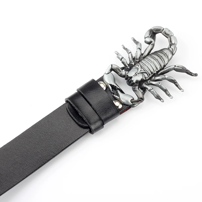 Ceinture de loisirs en cuir avec boucle de scorpion Animal