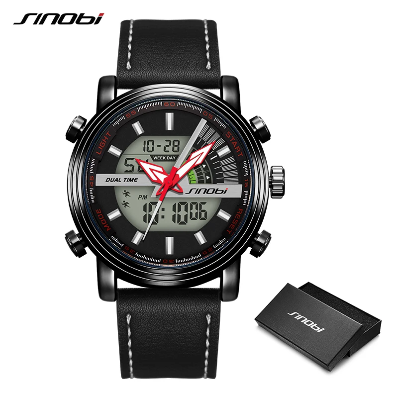 Sinobi Men Military Watch 50m Waterproof Wristwatch LED Quartz Clock Sport Watch Male relogios masculino Sport G Watch Men Shock