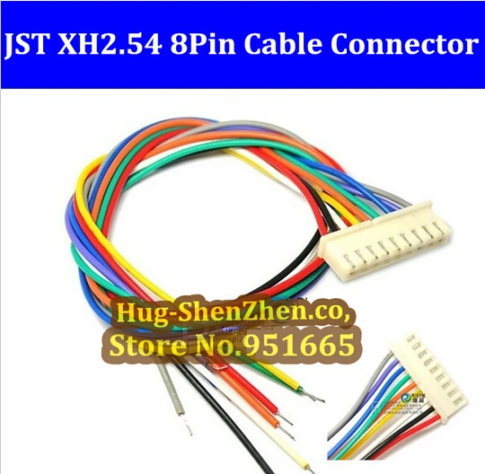 Hot sale 200pcs JST XH2.54 8pin 50cm electronic cable  XH single-head wire single head with connector XH2.54-8pin