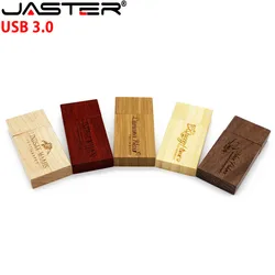 JASTER USB 3.0 Wooden block  Flash Drive red wood pendrive 4GB 8GB 16GB 32GB 64GB Pen  Memory Stick U Disk gift