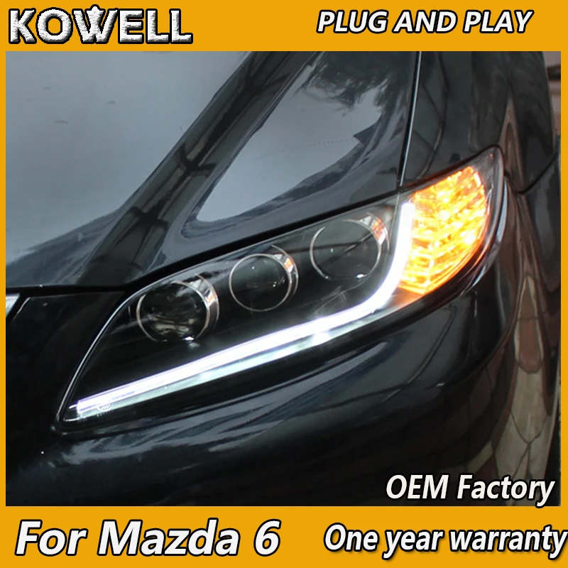 KOWELL Car Styling Head Lamp for Mazda 6 Headlights 2003-2015 Mazda6 LED Headlight DRL Daytime Running Light Bi-Xenon HID