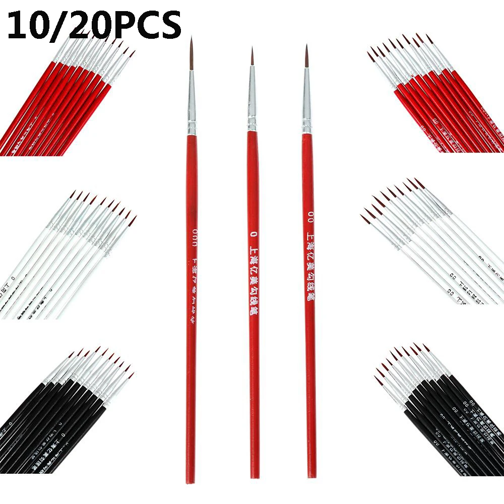10PCS/Set Fine Hand Painted Thin Hook Line Pen Art Supplies Watercolor Drawing Art Pen Paint Brush Nylon Brush Acrylic Painting