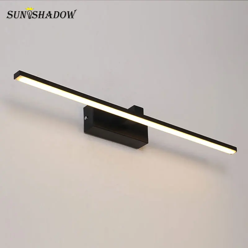 Bathroom Mirror Front Light Modern Led Wall Light Black&White Luminaires Sconce Led Wall Lamp L40 60 80 100 120cm Bathroom Lamp