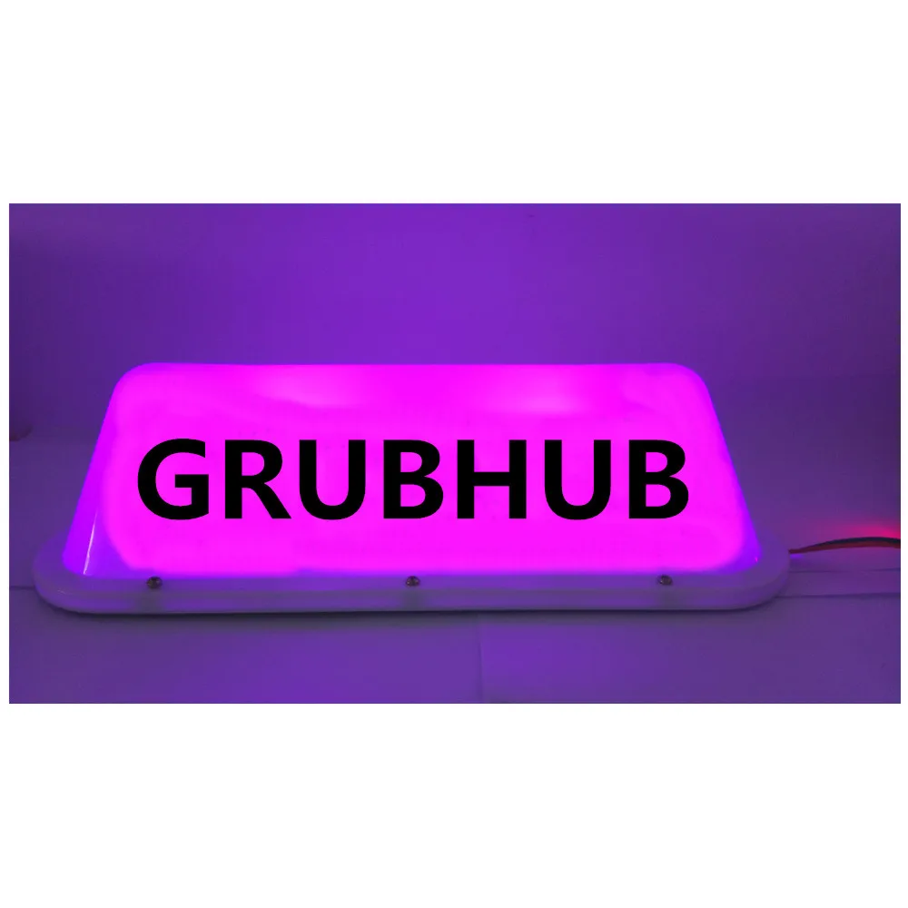 New 12V CAR GRUBHUB Top Light Super Bright LED Taxi Dome Light 3M Cigarette Lighter Plug Line Waterproof