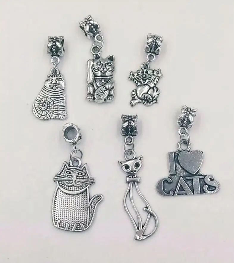 12pc Fast delivery Siamese Siamese Cat/Lucky Cat/British Shorthair/I LOVE CATS Charm Pendant Women&Men Gift Jewelry Accessories