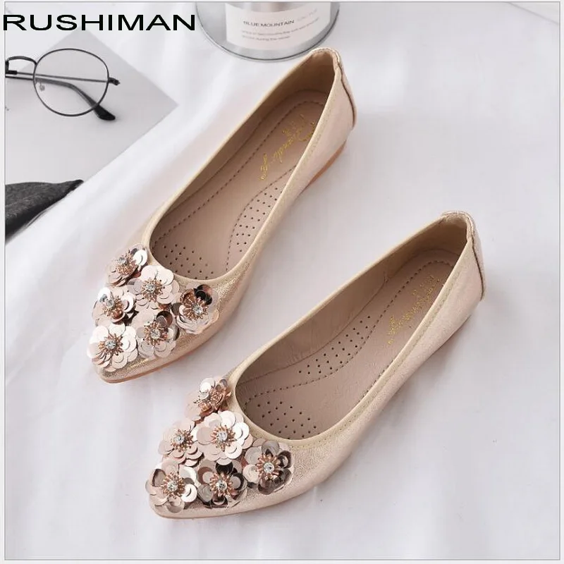 

RUSHIMAN Women Flats Summer Flowers Women Shoes Women Sneakers Soft Comfortable Pointed Toe Female Casual Shoes Plus Big Size #3