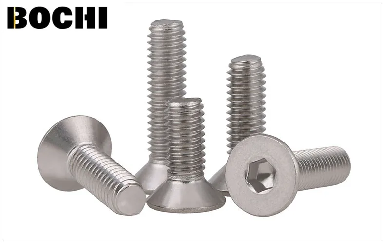 10-  50pcs   M5*6/8mm-50mm  DIN7991 304stainless steel Hexagonal Countersunk Screw