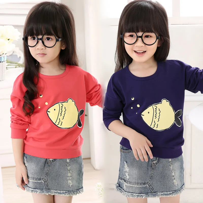 2022 Spring brand girls boy long sleeve t shirt Cotton Fish Fashion Tracksuit sweatshirt baby kids sports tops tee cool things