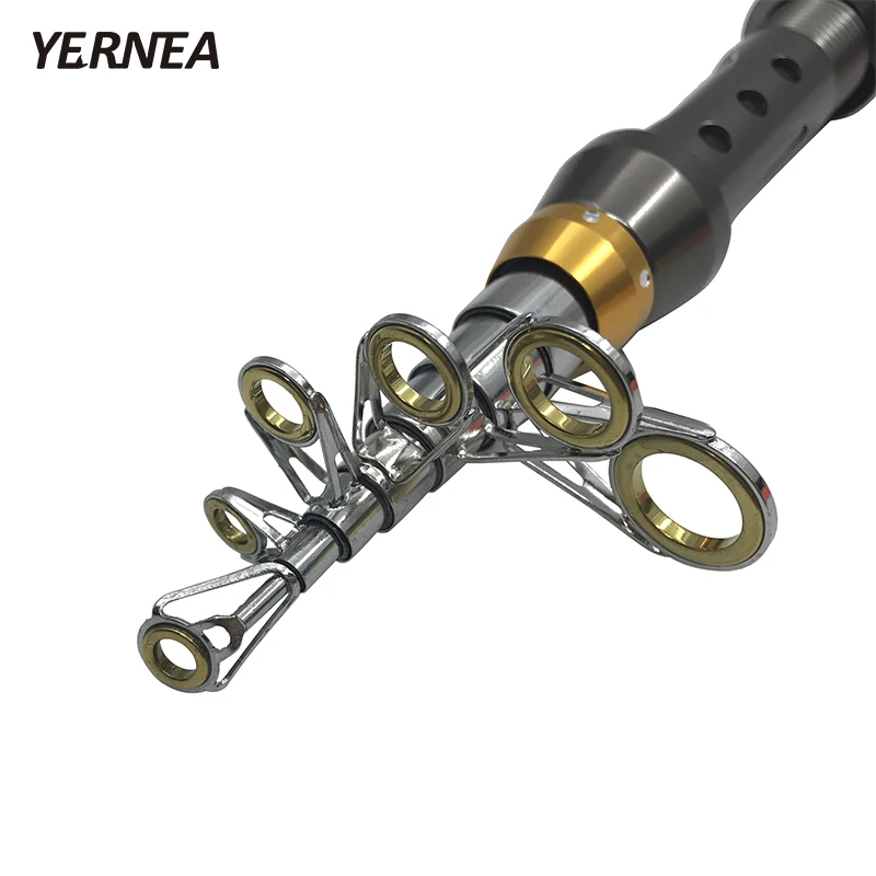 Yernea Carbon Portable Fiber Telescopic Fishing Rod Spinning Pole Hand Fishing Tackle Sea Ocean Rod 1.8M 2.1M 2.4M 2.7M 3.0M 3.6