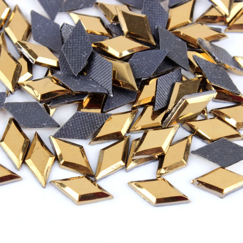 New product !Mine Gold 300Pcs/lot 4X8MM Rhombus Shape Hotfix Rhinestone for Cloths Adornment DIY accessories free shipping