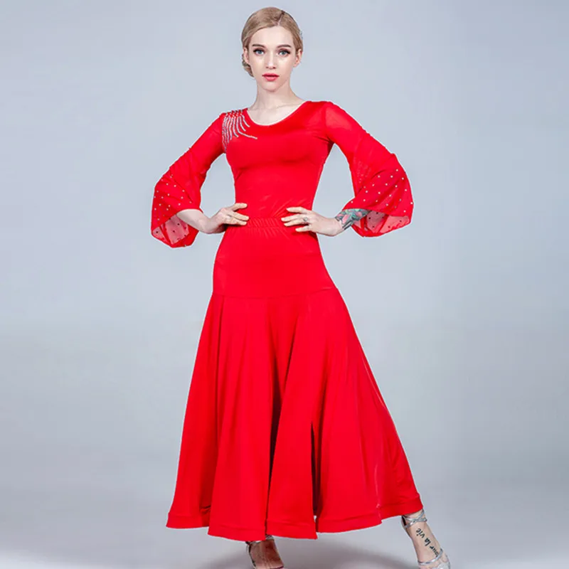 ballroom dance skirt women flamenco skirt ballroom dress standard social dress waltz skirt dance wear women spanish dress red