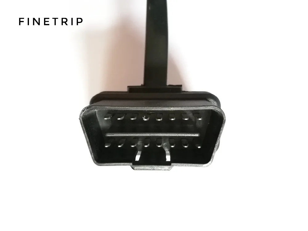 FINETRIP-Conector de Diagnóstico Flat Car Cabo de Extensão com Interruptor, Adaptador Tipo L, 16Pin obd, OBD2, ELM327, Preço de Atacado