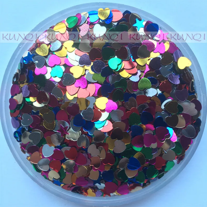 New Hot 20g 4mm Heart Shape PVC loose Sequins Glitter Paillettes for Nail Art manicure/sewing/wedding decoration confetti