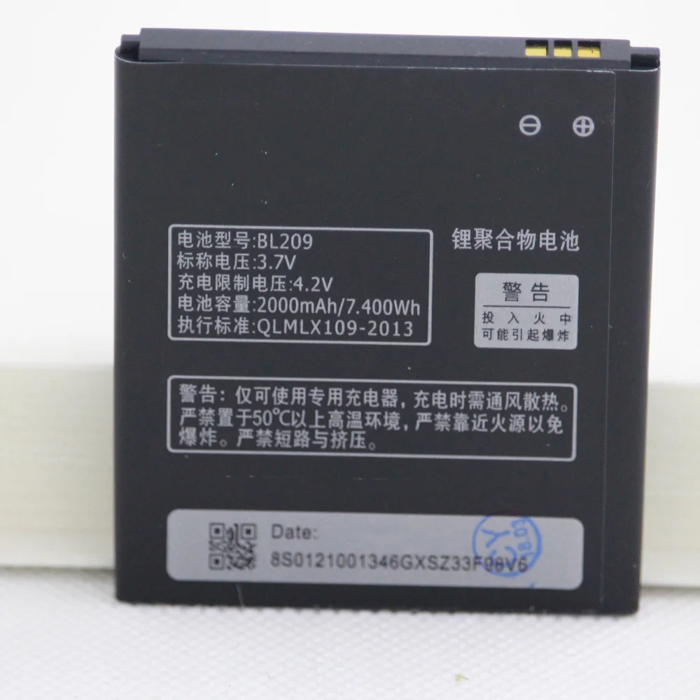 

ISUNOO 2000mah Mobile Phone Battery BL209 For Lenovo A706 A788T A820E A760 A516 A378T A398T smart phone battery with Gift