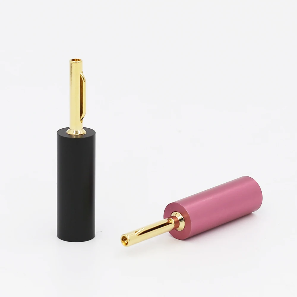 4 stuks Vergulde Banaan Pluggen Audio Speaker Mannelijke Connector