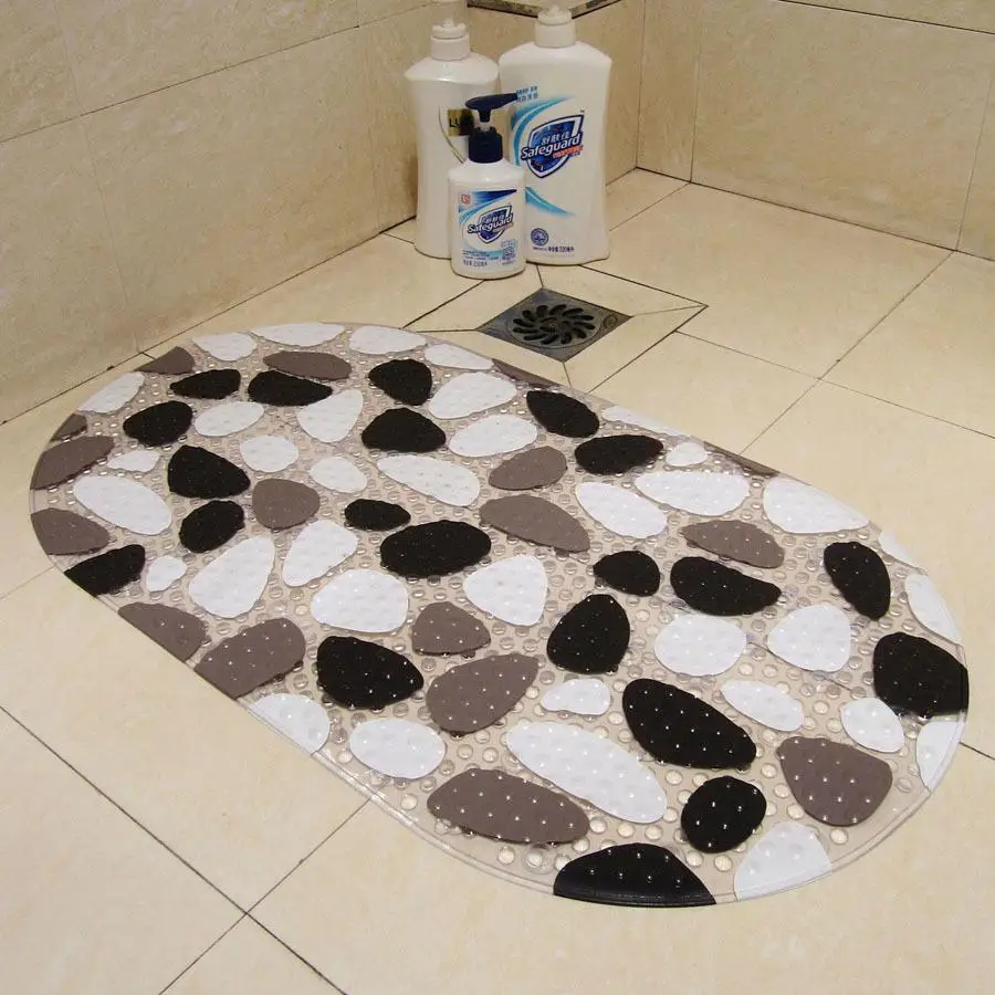 free shipping Hot sale cobblestone PVC bath mats and toilet anti-slip 39*69cm antibacterial bathroom carpets rugs