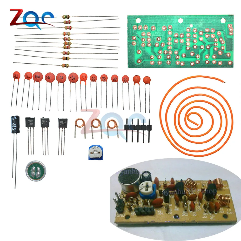 80MHz-103MHz FM Radio High Frequency Wireless Microphone DIY Kits MIC Board Sound Electrical Siganl Transform Module Antenna