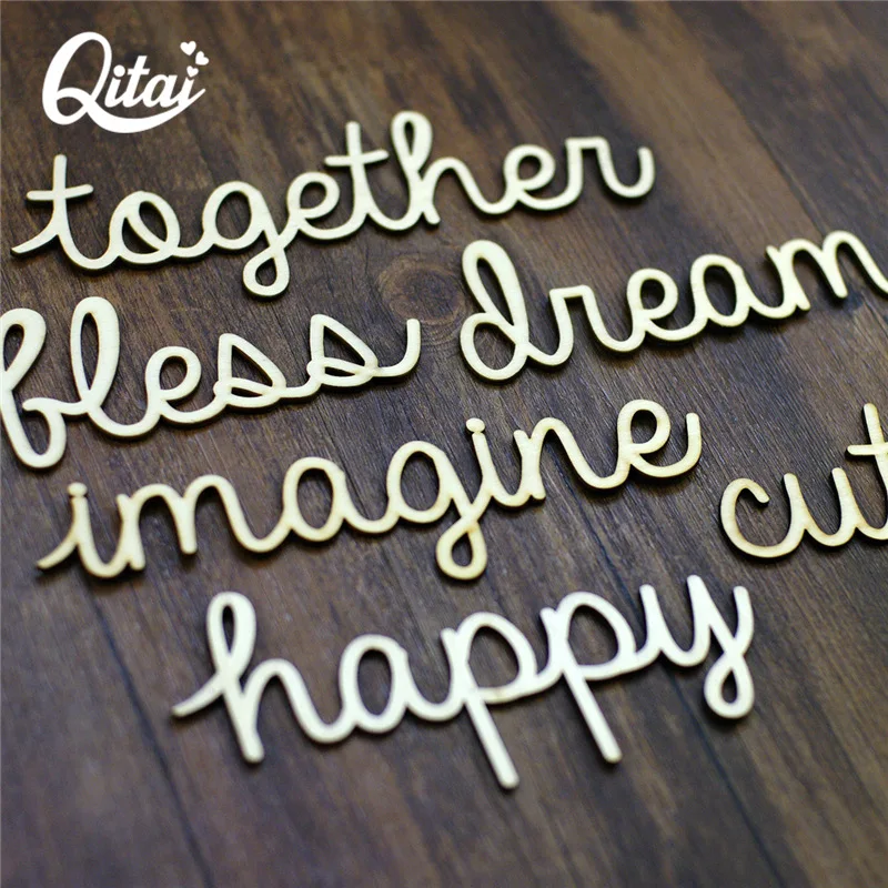 Together Dream Imagine Happy Cute Bless 6 Style Letters QITAI 18Pcs/Set DIY Scrapbooking Crafts Home Decoration Handmade WF248