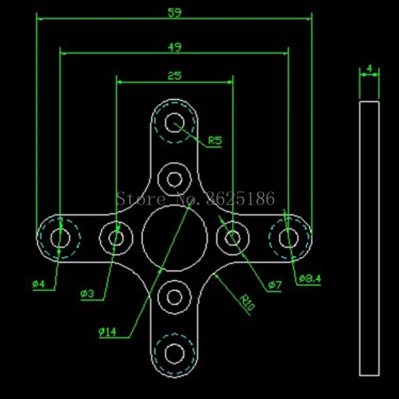 1pcs 25*25mm X type Cross holder Cross Mount for 2820 3648 Brushless Outrunner Motor