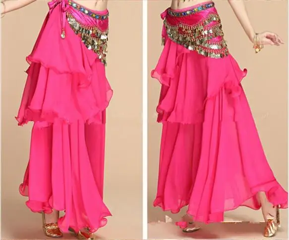 Women\'s Belly dance dress spiral skirt gypsy long skirts belly dancing Cake skirt indian silk skirt for sale
