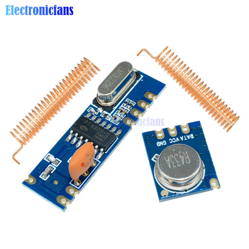 433MHz 100 Meters Wireless Module Kit ASK Transmitter STX882 + ASK Receiver SRX882 + 2Pcs Copper Spring Antenna