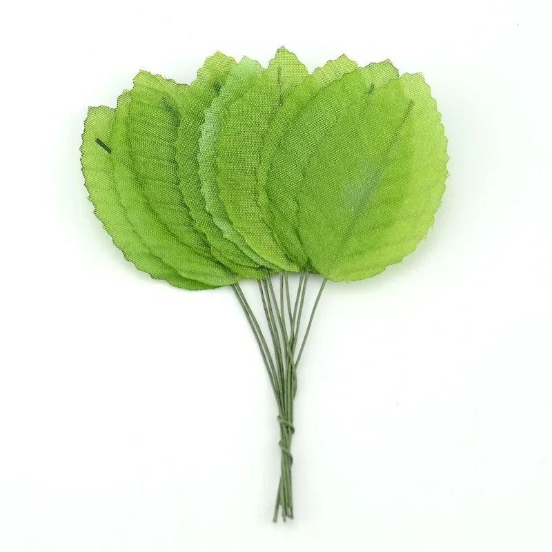 200 pezzi di foglie di rosa artificiale per Scrapbooking fai da te decorazione per feste a casa di nozze forniture di artigianato in foglia verde di plastica finta