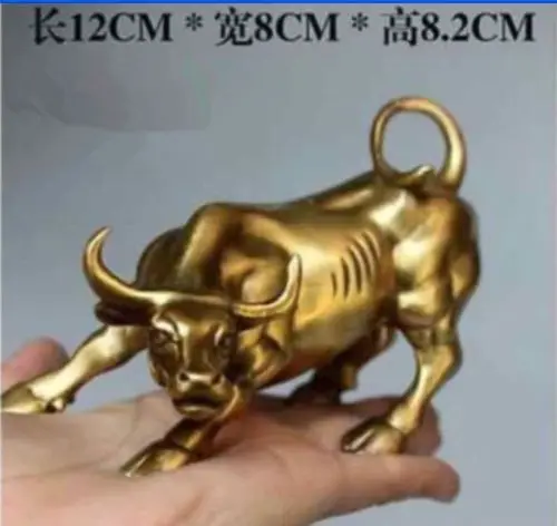 

Copper Brass craft xd 003428 Big Wall Street Bronze Fierce Bull OX Statue-Brass