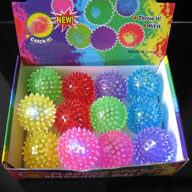 Bolas de rebote alto con luz intermitente para niños, juguete sensorial de erizo, envío gratis