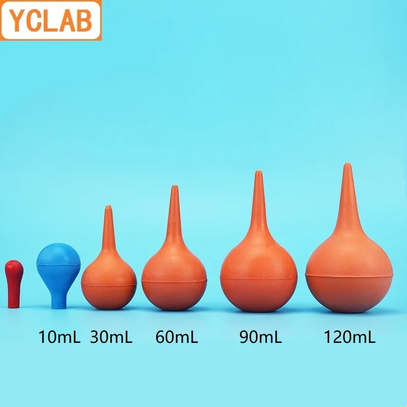 YCLAB Bulb Suction Syringe Red or Blue Aurilave Washing Ear Ball Rubber Nozzle Small Medium Large Extra Large Labware Equipment