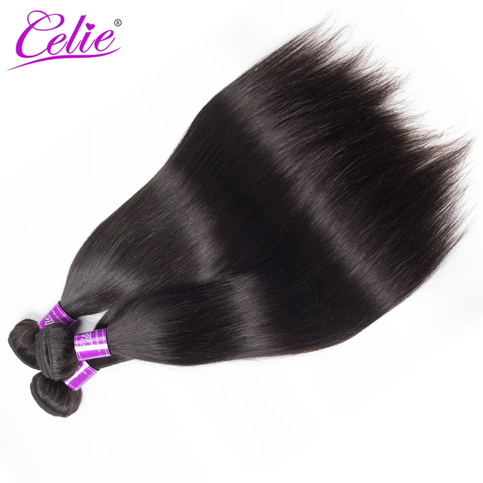 Cellie Hair Peruvian Straight Hair Bundles Deal 4 Pcs/Lot 100% Remy Human Hair Bundles Natural Black Color Peruvian Hair