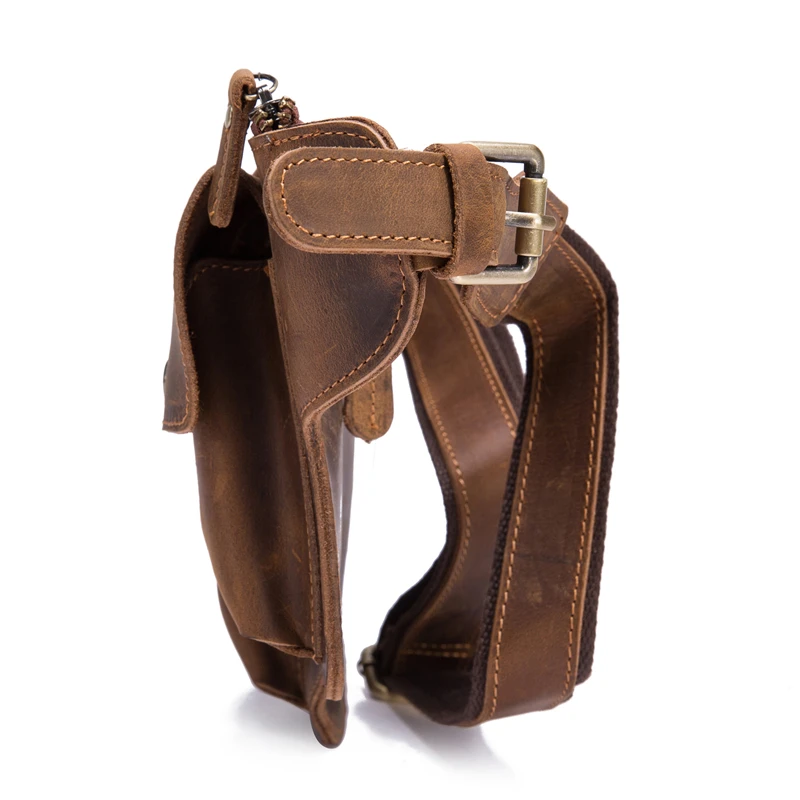 Riñonera de cuero genuino para hombre
