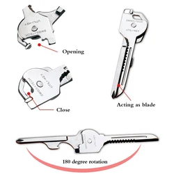 Llave de cuchillo plegable multifunción 6 en 1 Swiss Tech, destornillador para exteriores, abrebotellas, llavero, herramienta para acampar y senderismo