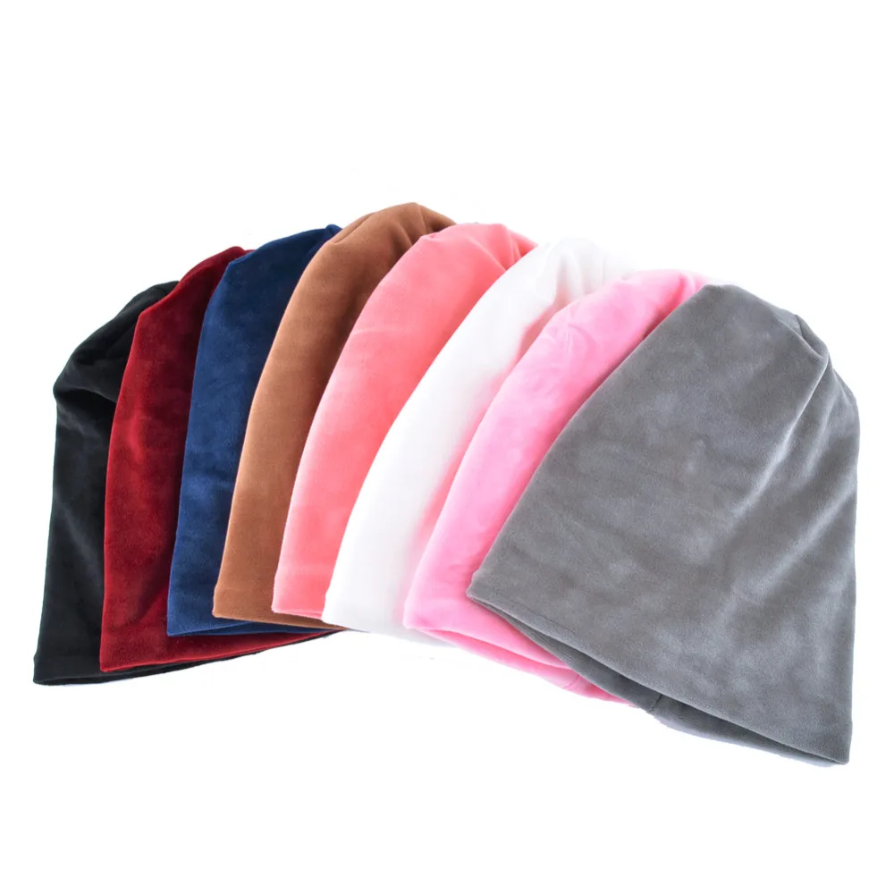 Solid winter hats for women beanie cap bonnet skullies beanies girls knitted caps women casual velvet hat casquette femme