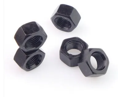 100Pcs/Lot  M2.5  steel with black oxide hexagon hex nut DIN934 Grade 8.8