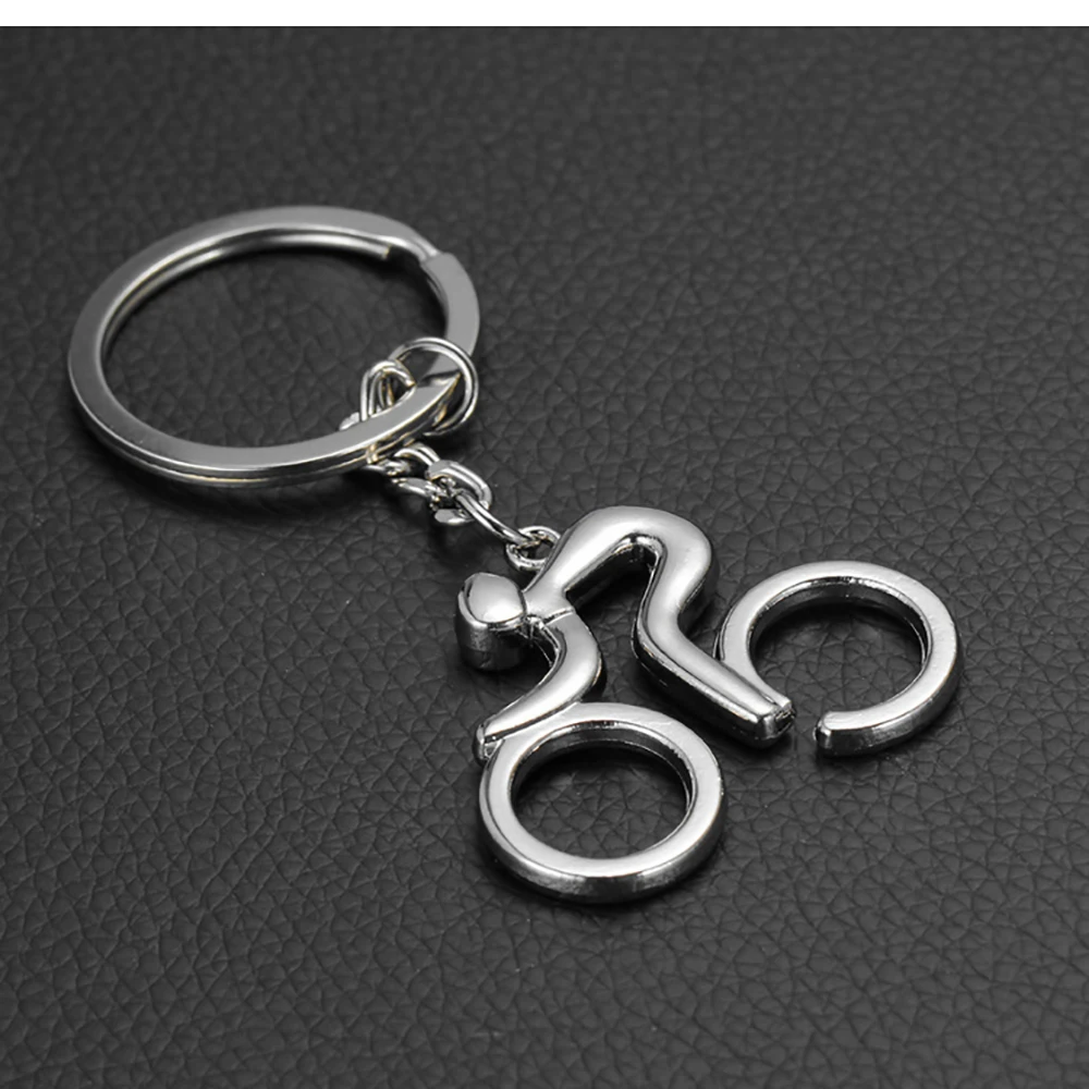 Metal Sporty Man Road Bicycle Figure Keychain Keyring Trinket Souvenirs Creative For Bike Cycling Lover Biker images - 6