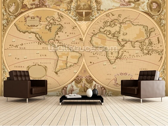 

Custom retro wallpaper,Antique World Map,3D photo murals for living room bedroom restaurant background wall waterproof wallpaper