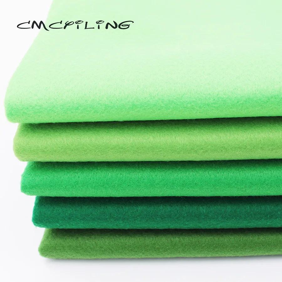 Green Series Smooth/High Density Soft Felt Fabric For Needlework DIY Sewing Dolls Crafts , Non-woven  Cloth 45*110CM